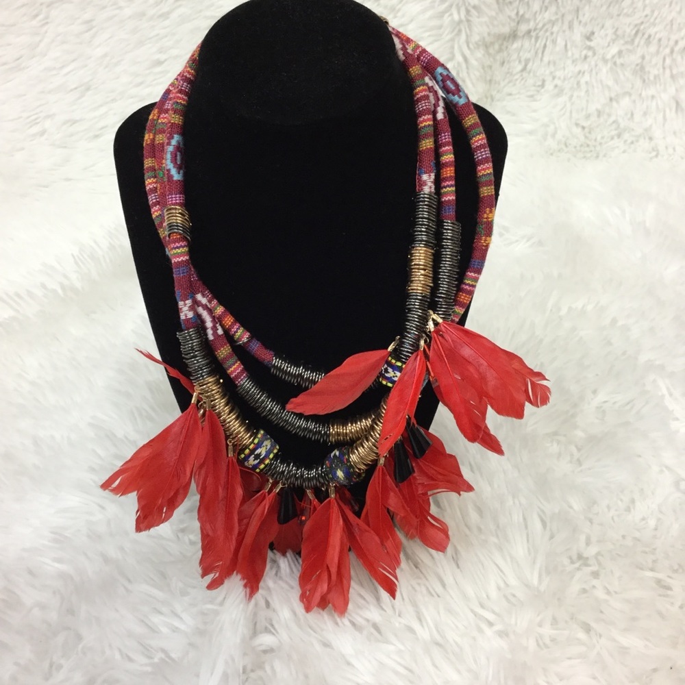Chico’s Statement Feather Necklace - image 1
